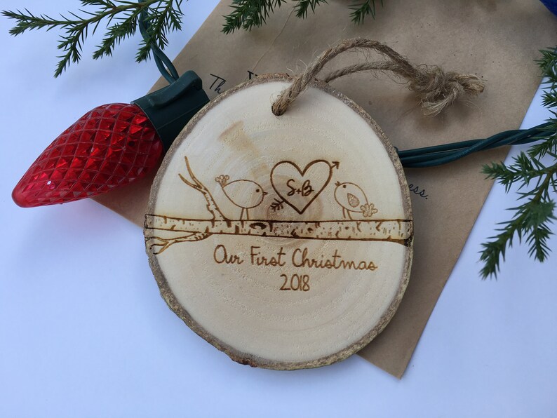 Couples Ornament Couples Christmas Ornament Personalized Ornament for Couples Christmas Ornaments Love Ornament Bird Ornament image 4