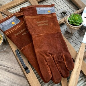 Large Grill Gloves for Men | Best Gift for Men | Personalized Grill Gifts | Leather Grill Gloves, Meat Claws or Spatula, 3rd Anniversary Bild 7