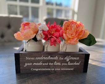 Retirement Flower Box | Retirement Gifts | Retirement Gifts for Women | Retirement Gifts for Teachers | Never underestimate the difference..