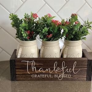 Beautiful Mothers Day Gift for Mom | Thankful Centerpiece | Rustic Home Decor | Gift for Women | Unique Best Friend Gift | Friendship Gift