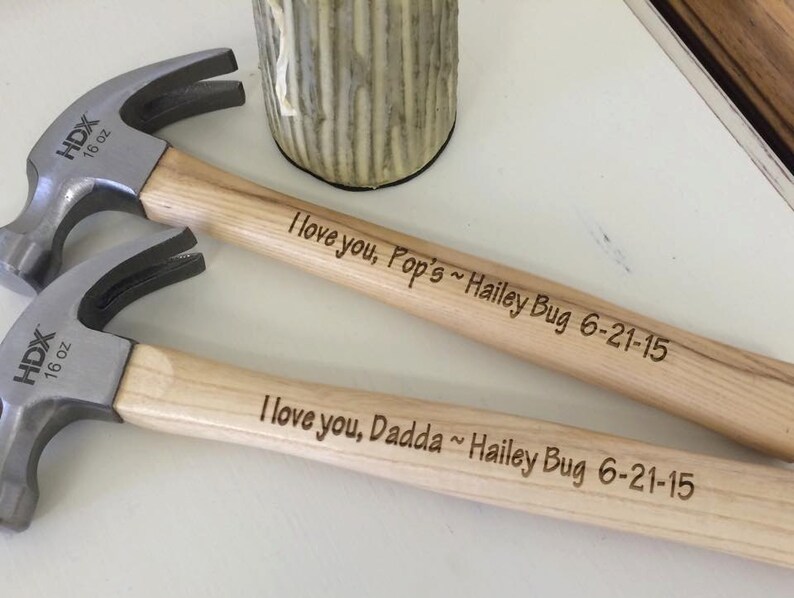 Engraved Hammer, Personalized Hammer for Grandpa or Dad, Father of the Groom Gift, Grandpa Gift, First Fathers Day Gift, Gift for Grandpas image 1