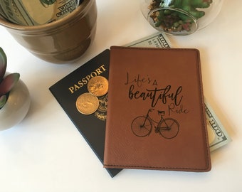 Personalized Faux Leather Passport Holder: Engraved Travel Wallet