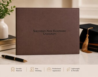 Custom Faux Leather Diploma Holder | Engraved Certificate Folder, Graduation Gift