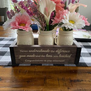 Custom Retirement Gifts | Appreciation Gift for Coworker | Retirement Gift for Women | Flower Box w/ Jars | Trending Now Retirement Gifts image 10