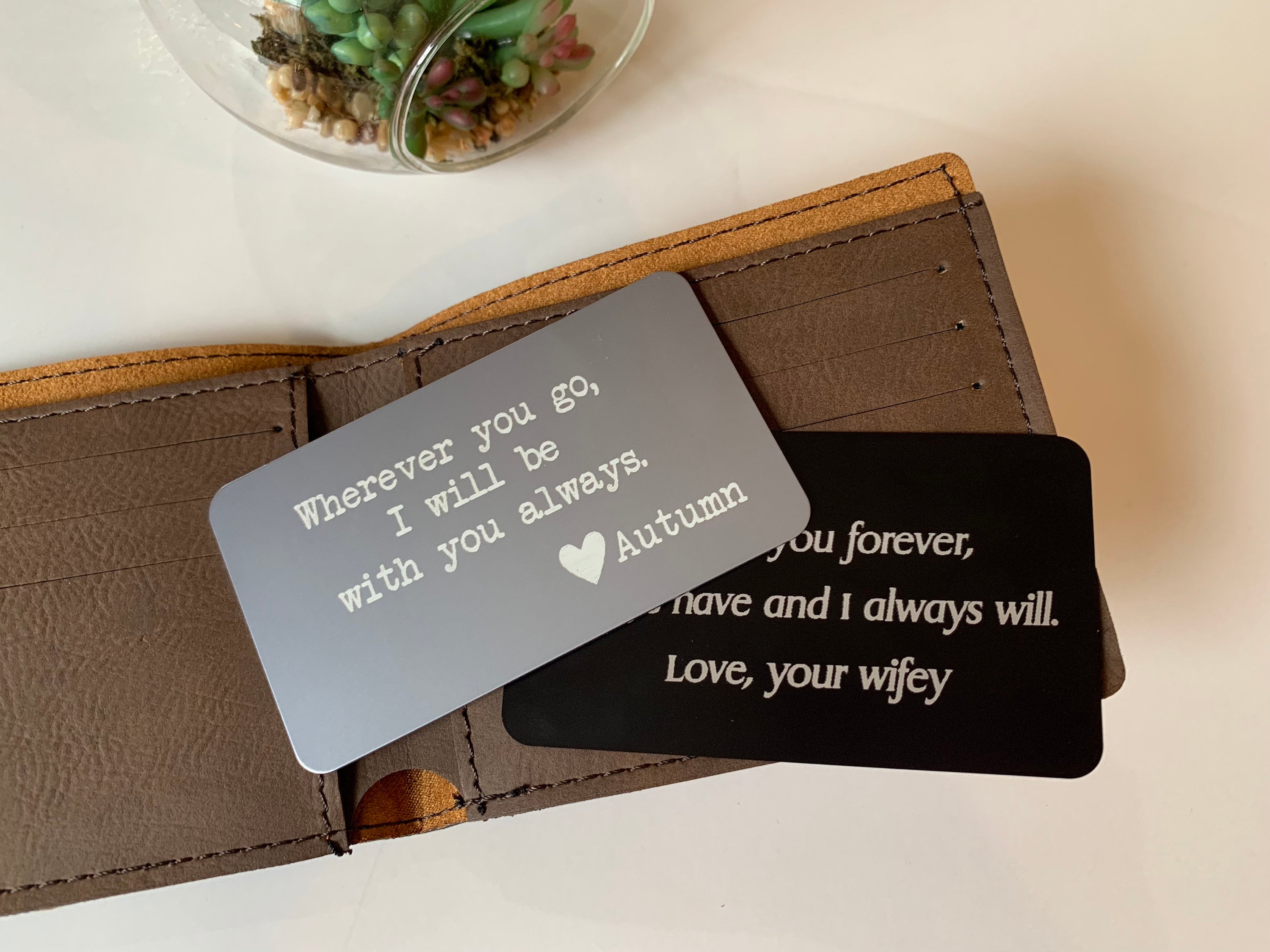 Mens Valentines Gifts for Him Boyfriend Husband Anniversary Metal Wallet Card Insert Gift Birthday Wedding Engagement Engraved I Love You Gifts from