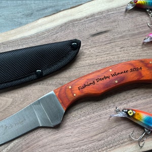 Personalized Fishing Knife with Sheath, Fillet, Fishing Derby Gift, Fishing Tournament Gift, Fishing Dad Gift, Fishermen, Fisherman Gifts