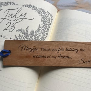 Custom Bookmark | Mother of the Bride Gift from Groom | Mother of the Groom Gift from Bride | Thank You Gift for Mom, Wedding Day of Gifts
