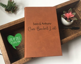 Couples Gift Wedding | Bucket List Journal | Personalised Journal | Custom Journals and Notebooks | Bucket List Wedding | Journalism Gift