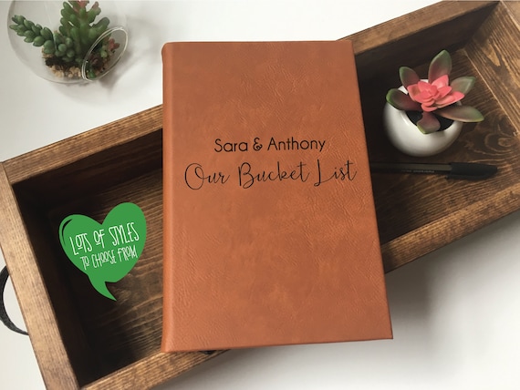Couples Gift Wedding | Bucket List Journal | Personalised Journal | Custom Journals and Notebooks | Bucket List Wedding | Journalism Gift