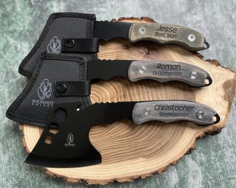 Personalized Mini Hatchet, Engraved Groomsmen Gift, Camping Axe