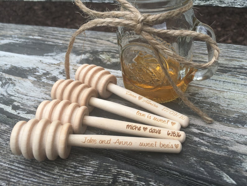 Wedding Favors Personalized Honey Dippers Set of 50 Etsy