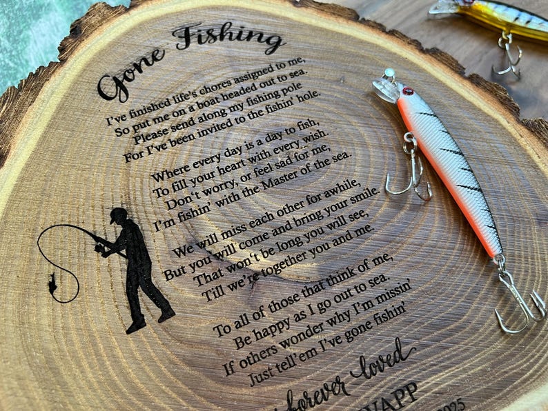 Gone Fishing in Heaven Poem, Gone Fishing Plaque, Gone Fishing Sign