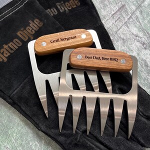 Large Grill Gloves for Men | Best Gift for Men | Personalized Grill Gifts | Leather Grill Gloves, Meat Claws or Spatula, 3rd Anniversary Bild 10