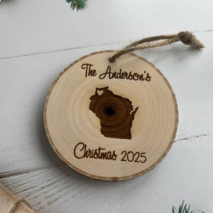 Personalized Christmas Ornament | State Ornaments | Northwoods Gift | Personalized Ornament Christmas | Engagement Ornament | Engaged Gift