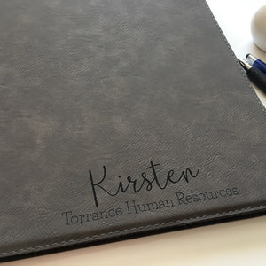 Personalized Portfolios for Women Faux Leather Padfolio Journal Corporate Gift Boss Gift Idea Business Gift Ideas Executive Gift image 3