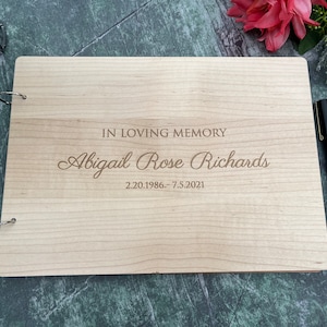 In Loving Memory Funeral Guest Book | Funeral Sign In Book | Celebration of Life | Customizable Memorial Book | Laser Engraved