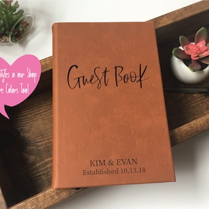 Affordable Wedding Guest Book Personalized | Elegant Guestbook | Personalized Leather Guest Book | Wedding Guestbook | Wedding Must Haves