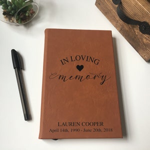 Custom Memory Journal | Remembrance Gifts | Memorial Book | In Loving Memory Book | Celebration of Life Book | Personalized Sympathy Gift