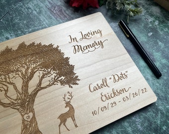 Memorial Guest Book, Funeral Guest Book, Signing Book, Wake Book, Celebration of Life Book, Funeral, Wake Guest Book - Engraved For You!