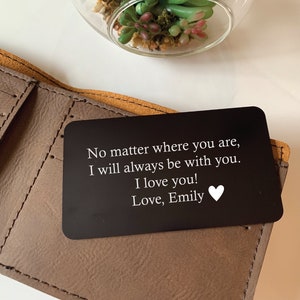Personalized Wallet Card Insert | Custom Wallet Insert | Personalized Long Distance Gift | Gift for Husband | Trending Now | Wallet Notecard