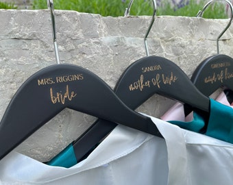 Bridal Shower Gift for Bride | Wedding Hanger Black | Bride Hanger | Wedding Shower Gift | Hanger for Bride | Bridesmaid Hangers