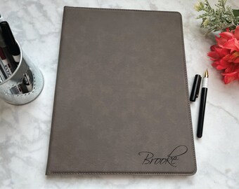 Custom Faux Leather Padfolio | Personalized Portfolio, Thank You Gift