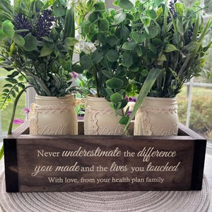 Custom Retirement Gifts | Appreciation Gift for Coworker | Retirement Gift for Women | Flower Box w/ Jars | Trending Now Retirement Gifts image 3
