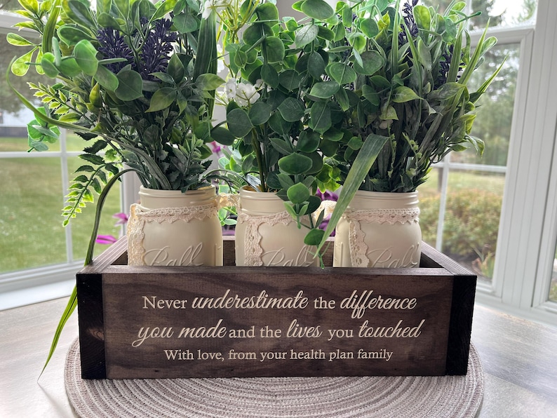 Custom Retirement Gifts | Appreciation Gift for Coworker | Retirement Gift for Women | Flower Box w/ Jars | Trending Now Retirement Gifts image 3