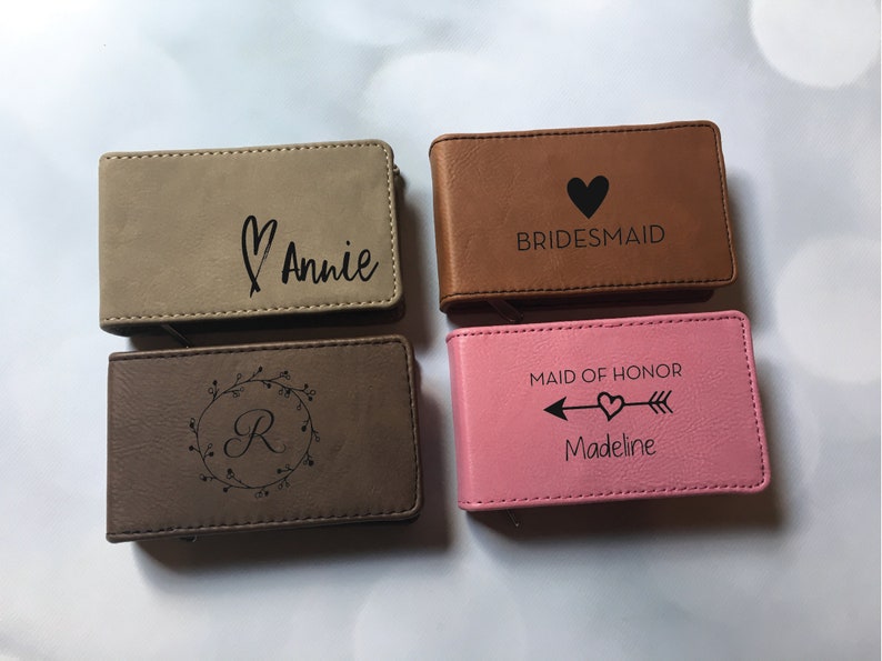 Bridesmaid Gift Personalized, Brides Party, Faux Leather Manicure Set, Birthday Gift for Her, Unique Gifts for Women, Gift Ideas for Women image 2