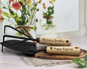Personalized Garden Tool Set | Engraved Trowel & Cultivator