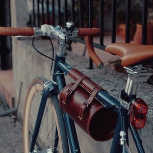Bicycle Saddle Bag, Bicycle Roll Tool Bag, Bicycle Bag, Handmade Leather Accessories, Bicycle Leather Accessories, Bicycle Leather Bag