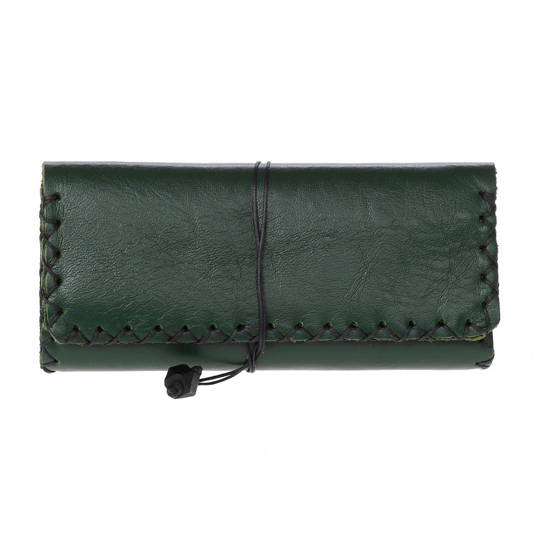 green tobacco pouch Leather Tobacco Pouch, Green Tobacco Pouch, Handmade Tobacco Pouch, Leather  Smoke Pouch, Tobacco Case, Cigarette Case, Leather Rolling Pouch