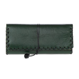 Leather Tobacco Pouch, Green Tobacco Pouch, Handmade Tobacco Pouch, Leather Smoke Pouch, Tobacco case, Cigarette Case, Leather Rolling Pouch