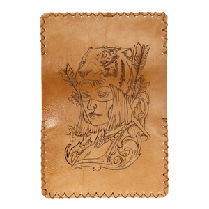 Indian Woman, Tobacco Pouch ,Custom Tobacco Pouch, Leather Rolling Pouch, Handmade Tobacco Pouch, Leather Tobacco Pouch, Tobacco Case