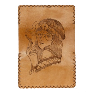 Pyrography Art, Personalized Leather Tobacco Pouch, Handmade Tobacco Pouch, Leather Tobacco Wallet,  Leather Roll Pouch, Tobacco Case