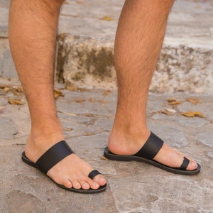 Men Sandals, Mens Leather Sandals, Greek sandals, Roman Mens Sandals, Mens leather slides, Handmade Sandals, Black Men Sandals, men Sandals image 5