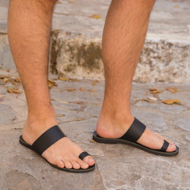 Men Sandals, Mens Leather Sandals, Greek sandals, Roman Mens Sandals, Mens leather slides, Handmade Sandals, Black Men Sandals, men Sandals image 5