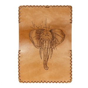Leather Tobacco Pouch Elephant, Handmade Leather Tobacco Pouch, Leather Rolling Pouch, Leather Tobacco Pouch, Tobacco Cases