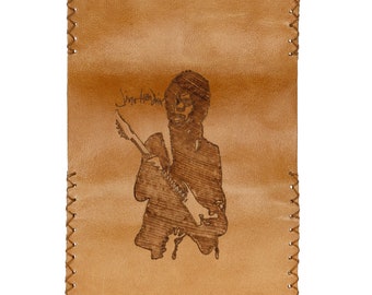 Pochette à tabac Jimi Hendrix, pochette à rouler en cuir, pochette à tabac faite à la main, pochette à tabac en cuir, poche à tabac en cuir, étuis à tabac