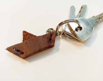 Leather Keyring, Handmade Leather Keychain, Leather Keycase
