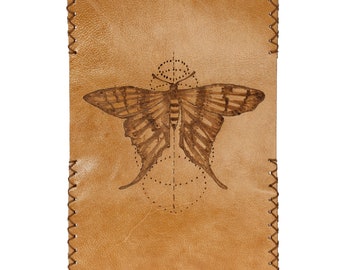 Custom Leather Tobacco Pouch, Pyrography Tobacco Pouch, Butterfly, Handmade Tobacco Pouch, Leather Smoke Pouch, Tobacco Pouch, Tobacco Cases