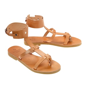 Gladiator Sandals, Lace Up Sandals, Leather Sandals, Cuff Sandals, Women Sandals, Handmade Sandals, Leather High ankle Sandals, Flat Sandals