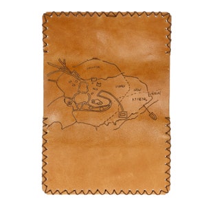 Mappa greca antica, custodia per tabacco personalizzata, custodia per tabacco personalizzata, custodia in pelle, custodia per tabacco fatta a mano, custodia per tabacco in pelle