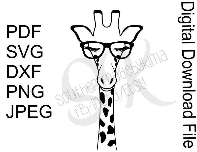 Giraffe Digital Download Svg Pdf Png Jpg Dxf Silhouette | Etsy