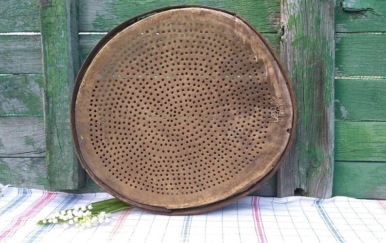 Antique Primitive Rare Wooden Leather Sieve 1800s Sieve Old Etsy