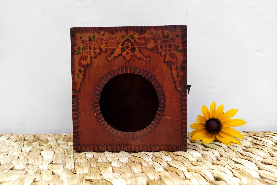Antique Wooden Clock Box Desk Clock Box Hand Painted Etsy
