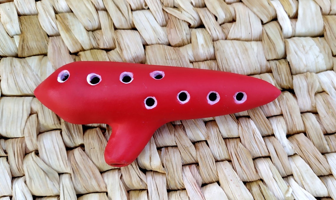 Vintage Ocarina Clay Musical Instrument Vintage Red Etsy