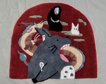 Studio Ghibli Totoro No Face Handmade Tufted Rug