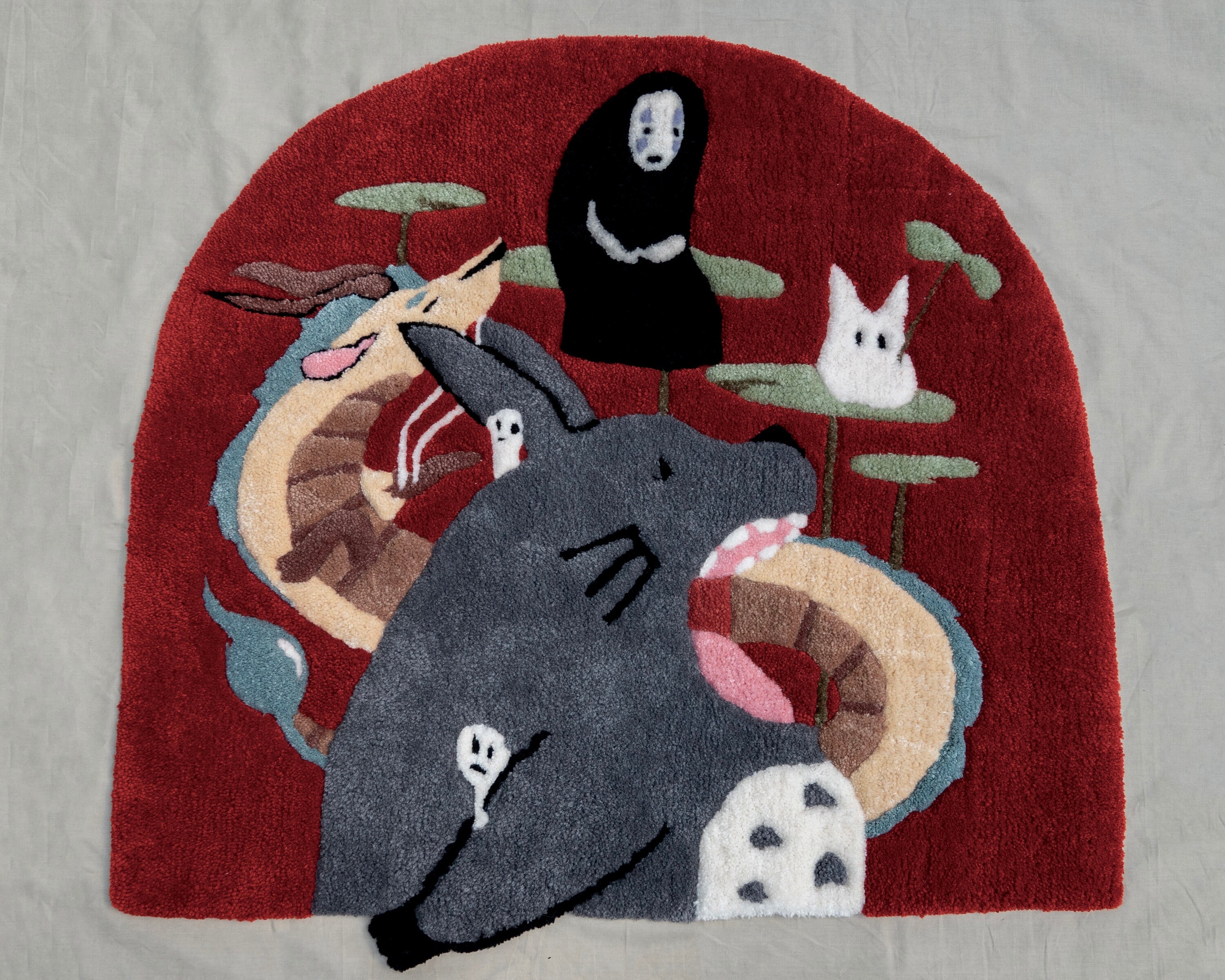 Studio Ghibli Totoro No Face Handmade Tufted Rug - Etsy