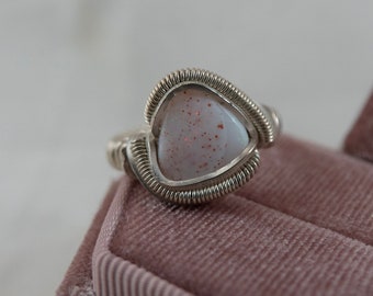 Wire Wrapped Sterling Silver Opal Ring